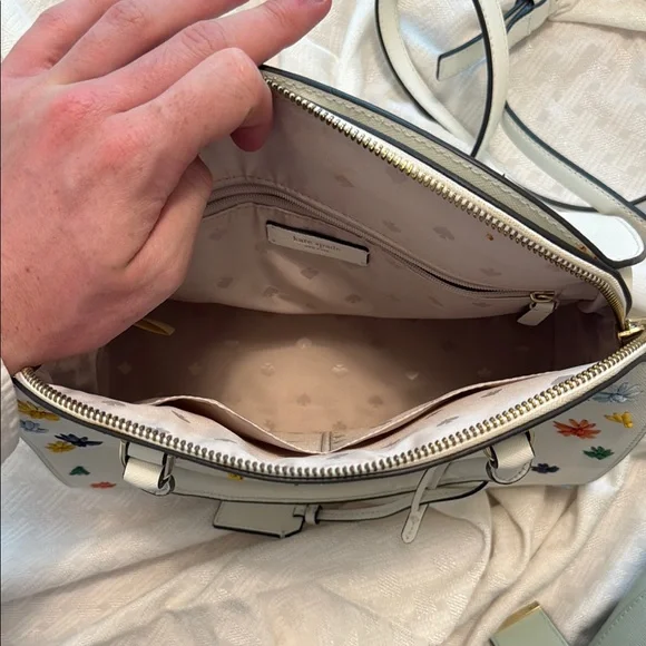 Kate Spade White Floral Satchel Bag